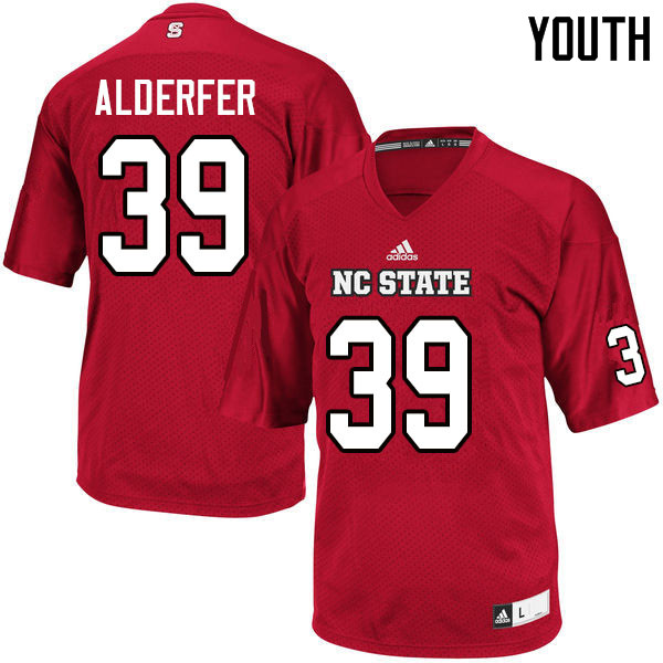 Youth #39 Matthew Alderfer NC State Wolfpack College Football Jerseys Sale-Red - Click Image to Close
